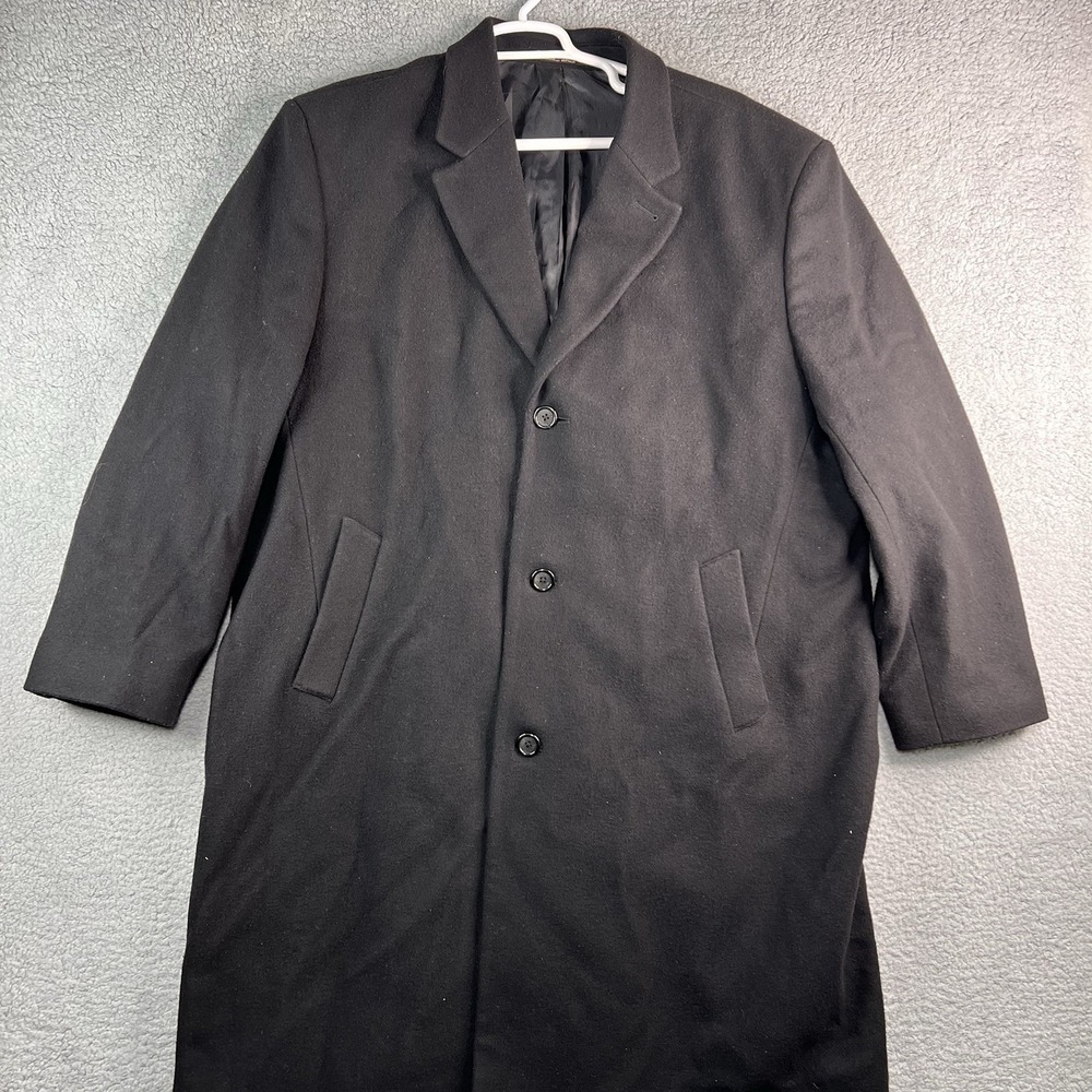 Michael Kors Mens Wool Blend Black Dress Over Coat Size 50R